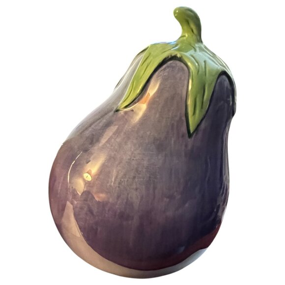 Vintage Ceramic Pear & Eggplant Salt and Pepper Shaker Set - Picture 6 of 8